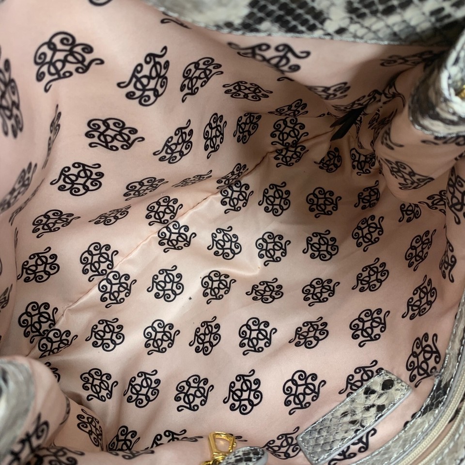 Jessica Simpson Snakeskin Vegan Leather Turnlock Top Handle Satchel