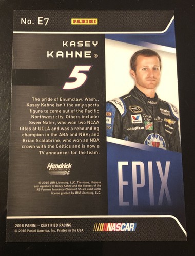 Kasey Kahne Epix Blue SP 2016 certificado #d 16/50! - Imagen 2 de 2