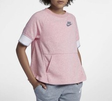 New Nike Girls' Sportswear Premium Heathered Fleece Sweatshirt Size L Youth