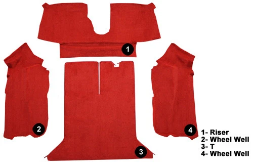 Chevrolet Corvette 1992-1993 cupé alfombra Cutpile área trasera con pestillo de 1 puerta Foto 3 de 3