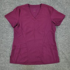 GT Performance Scrub Top Shirt Women Medium Purple Stretch Short Sleeve Uniform