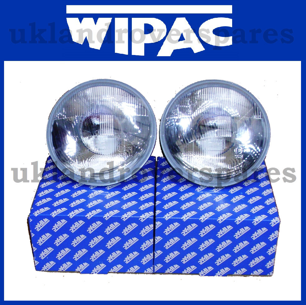 Wipac 7 Inch Round Halogen Headlamp Kit – LHD, With Pilot Bulbs, Chrome Housing (Pair)
