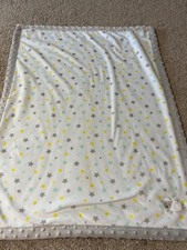 CHILD OF MINE Baby blanket lovey sheep lamb stars white with green 30 x 38