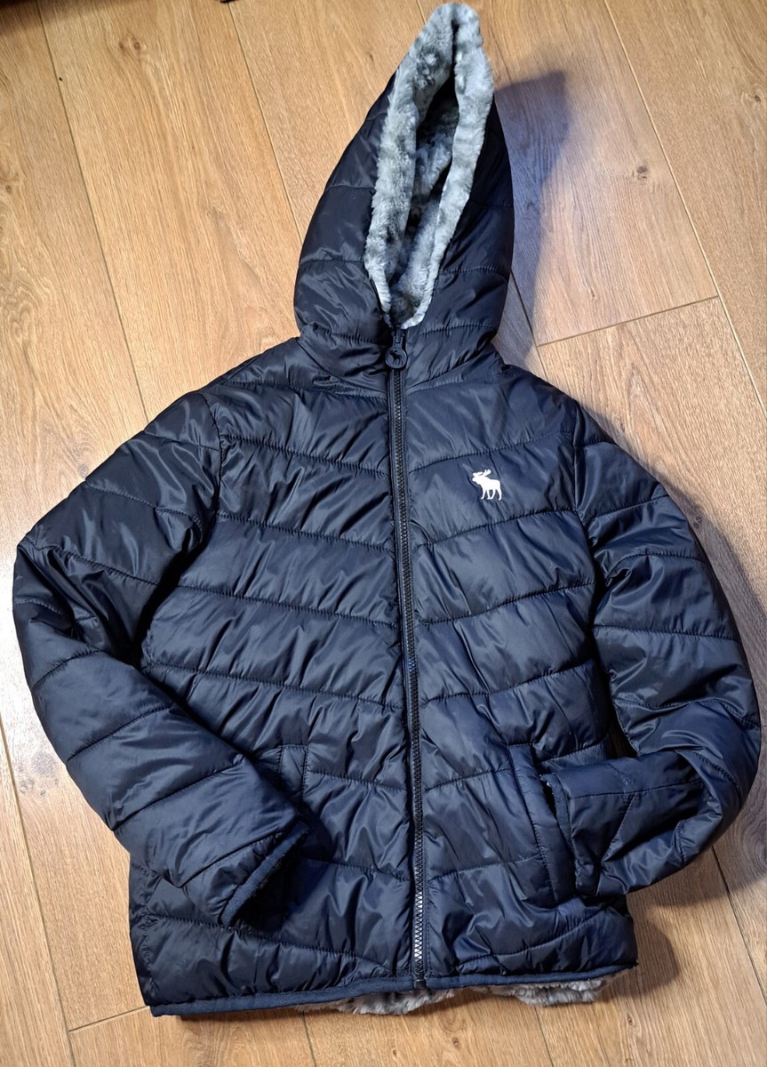 Abercrombie kids padded fleece reversible puffer jacket coat girls