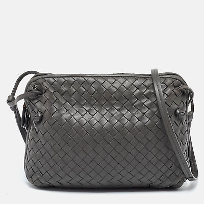 Bottega Veneta Grey Intrecciato Leather Nodini Double Zip Bottega Veneta Grey Intrecciato Leather Nodini Double Zip