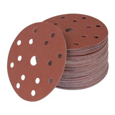 25PCS Premium Sanding Disc 6IN 15Hole 40 Grit Hook Loop Sandpaper For Polishing