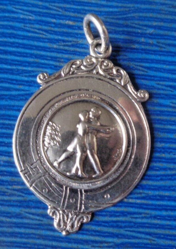 Vintage Sterling Silver Medal h/m 1928 B'ham Ballroom Dancing Northern Ireland ?