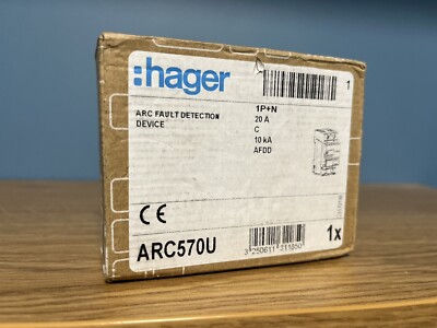 Hager 20Amp Typ C LICHTBOGEN FEHLERERKENNUNGSGERÄT AFDD ARC570U 1P+N C20 10kA