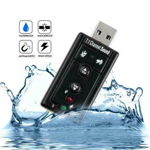 USB PC Laptop To Mic Speaker Headphone 7.1 Channel Audio Adapter Card Sound E1G9