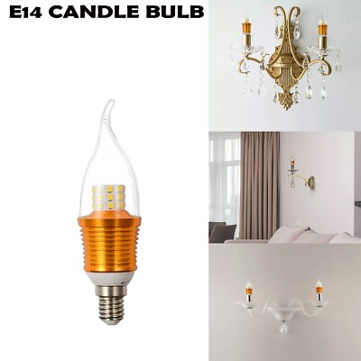 LED gebogene Spitze Kerzenflamme Kronleuchter Glühbirne Bernstein E14 5W Edison Schraublampe