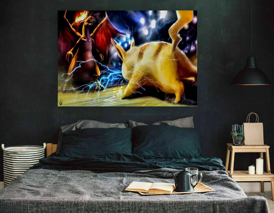 Leinwand Pokemon Pikachu  Anime Bilder Wandbilder - Hochwertiger Kunstdruck - Bild 3 von 4