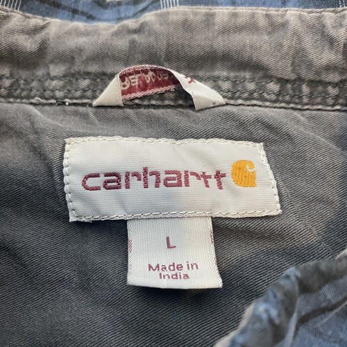Carhartt Plaid Shirt Mens Size L Faded Distressed Bellevue Long Sleeve 102202 - Picture 6 of 12