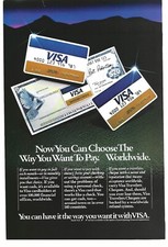 1981 VISA Credit Card And Travelers Checks Vintage Color Print Ad