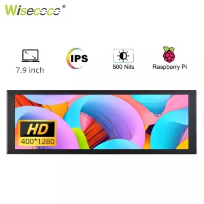 7.9'' Bar LCD Secondary Screen Portable Monitor Display for PC GPU CPU Aida64