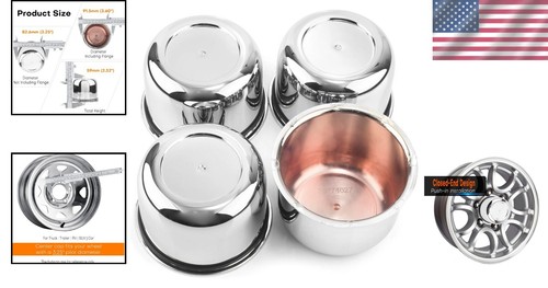 4Pcs 3.25in Chrome Wheel Center Caps for Weld Racing Rim Protection - Picture 2 of 9