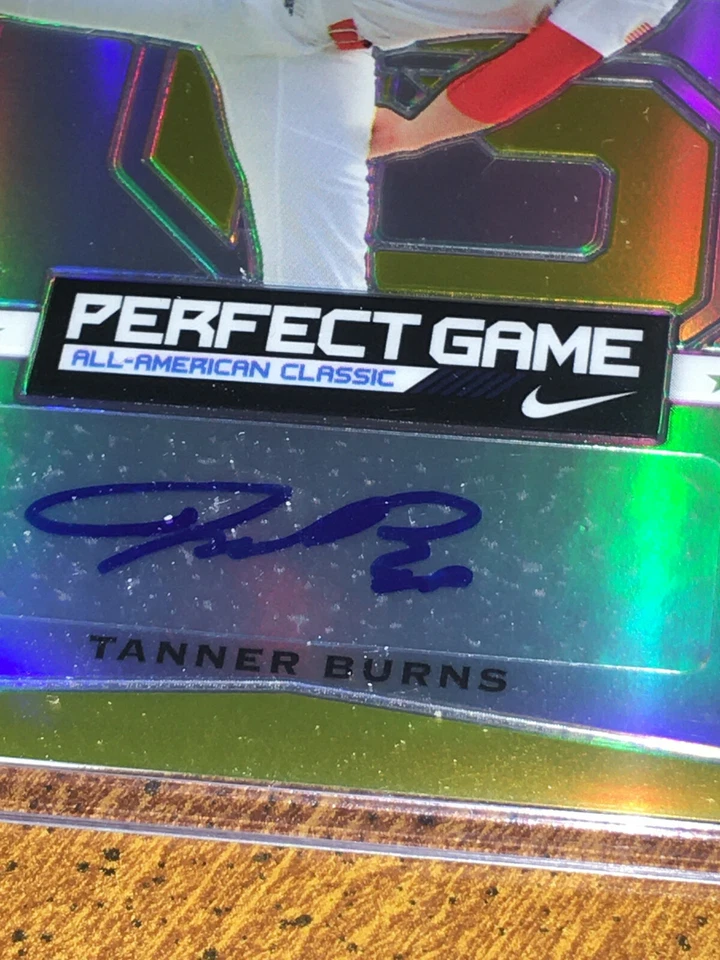 TANNER BURNS 2016 Leaf Perfect Game GOLD PROOF Autograph #1/1 INDIANS AUBURN - Image 2 of 3