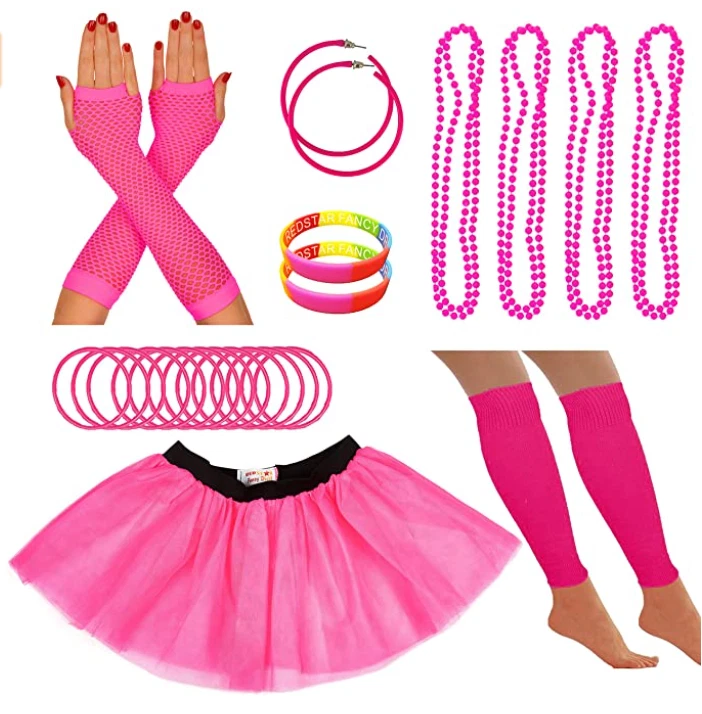 80s Fluo D guisement Sexy F te Danse Disco Festival Jupe Tutu Fluo