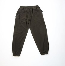 Vintage 90s Streetwear Mens M Faded Blank Cuffed Fleece Sweatpants Joggers Green