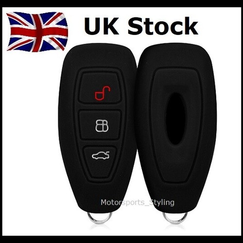 Black Car Key Cover for Ford Key Fob Protective 3 Button Smart Keyless