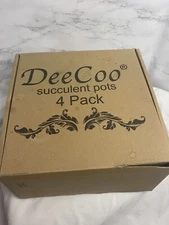 Deecoo Marble Succulent Pots W/lids 4 Pk Brand new in box