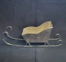 Christmas Decor! Vtg Silver Plated Sleigh Centerpiece  20"X7"X6"