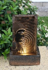 Buddha Fountain W/Spiral 14 in H, Home Decor, Garden Fountain, In/Outdoor Use
