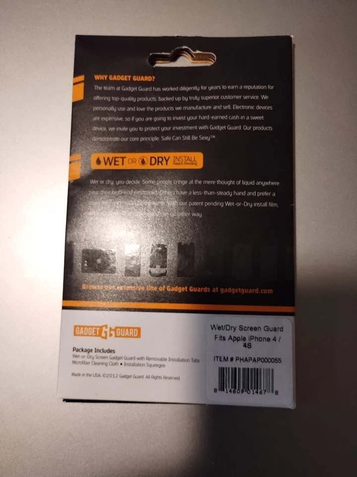 NIB GADGET GUARD SCREEN PROTECTOR, APPLE IPHONE 4/4S - Imagem 2 de 3