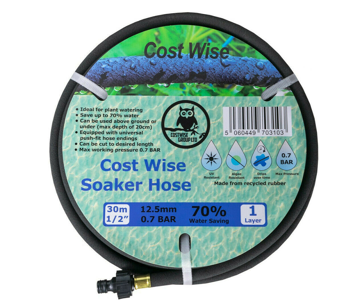 30m Leaky Pipe Soaker Hose – Porous Drip Irrigation for Garden Watering