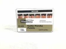 DIADENT Gutta Percha Points Endodontic Product (100 Pieces) Size MEDIUM 102-606
