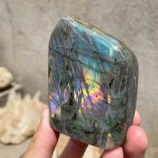 475g Natural purple labradorite quartz crystal freeform specimen healing