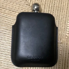 Flask OROTON Australia Silver Portable Pocket Collectible Bottle W Leather Case