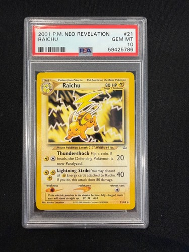 Raichu (Unlimited) graded PSA 10 for sale on eBay