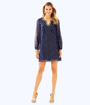 lilly pulitzer colby silk tunic dress Lilly Pulitzer Womens Colby Silk Tunic Dress (Sand Bar Pineapple Clip Chiffon) (Size XS)