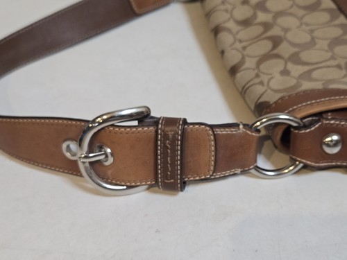 Coach Tan Brown Logo Handbag Purse Shoulder - Picture 5 of 11