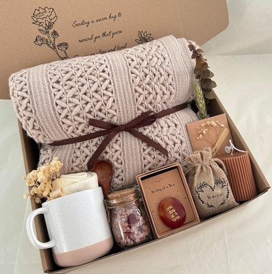 Get Well Soon Gift Baskets for Women - Earth Tone Self Care Package - after Surg
