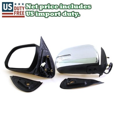 CHROME MIRRORS ELECTRIC POWER LED PAIR FOR TOYOTA HILUX VIGO CHAMP MK7 2012-2013