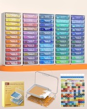 60 PCS Diamond Painting Storage Containers Trays W/ Two Layers 3-in-1 Diamond