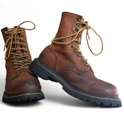 Red Wing Shoes Men s Brown Leather Lace-Up Ankle Logger Boots Irish Settler 10D