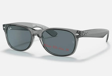 Ray-Ban New Wayfarer RB2132 64503R Sunglasses 55mm Dark Blue Lens Grey Frame UV