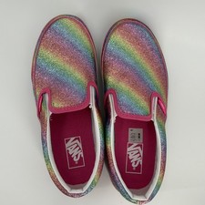 Vans Glitter Rainglow Rainbow Girls Big Kids Size 3 Slip-On Shoes Sneakers