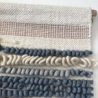 Anthropologie Macrame Weaved Wall Hanging Rug Boho Tapestry Art Decor Blue Wool — photo 5