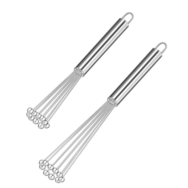 Schneebesen RüHrbesen KüChenhelfer Set 2 StüCk Edelstahl 30 5 Cm 26 Cm Silber-image