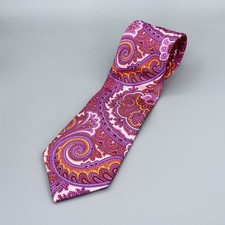 Chaps 3.5" Men Pink Purple Paisley Necktie Formal Silk Classic Dress