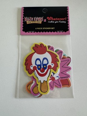 NEW SEALED- KILLER KLOWNS FROM OUTER SPACE - 6 PIECE STICKER SET - FREE SHIPPING