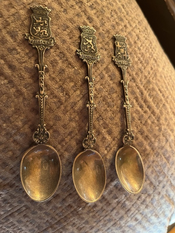 Vintage Collectible Spoons European Mark Set Of Three