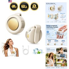 Clip On Fan, Portable Silent Mini Bladeless Personal Fan, 3-Speed 360  Rotata...