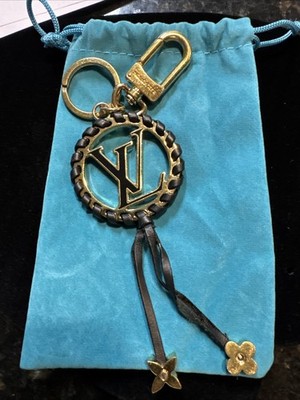 Louis Vuitton Bag Charm & Key Holder feat: gold-tone hardware-black leather