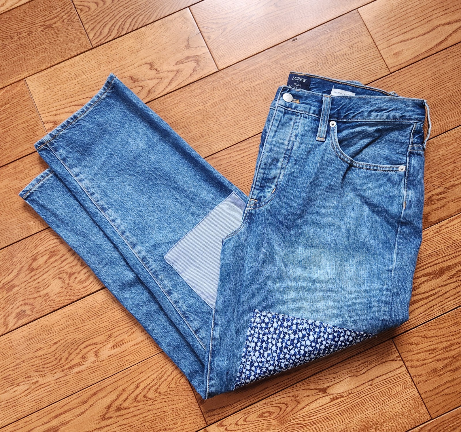 J Crew Premium Patchwork Button Fly Boyfriend Jea… - image 6