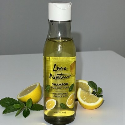 Oriflame Love Nature Shampoo für fettiges Haar Bio Zitrone & Minze Silikonfrei