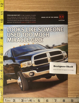 Dodge Ram Heavy Duty Black Trucks Too Much Miracle-Gro 1991 Magazine Print Ad